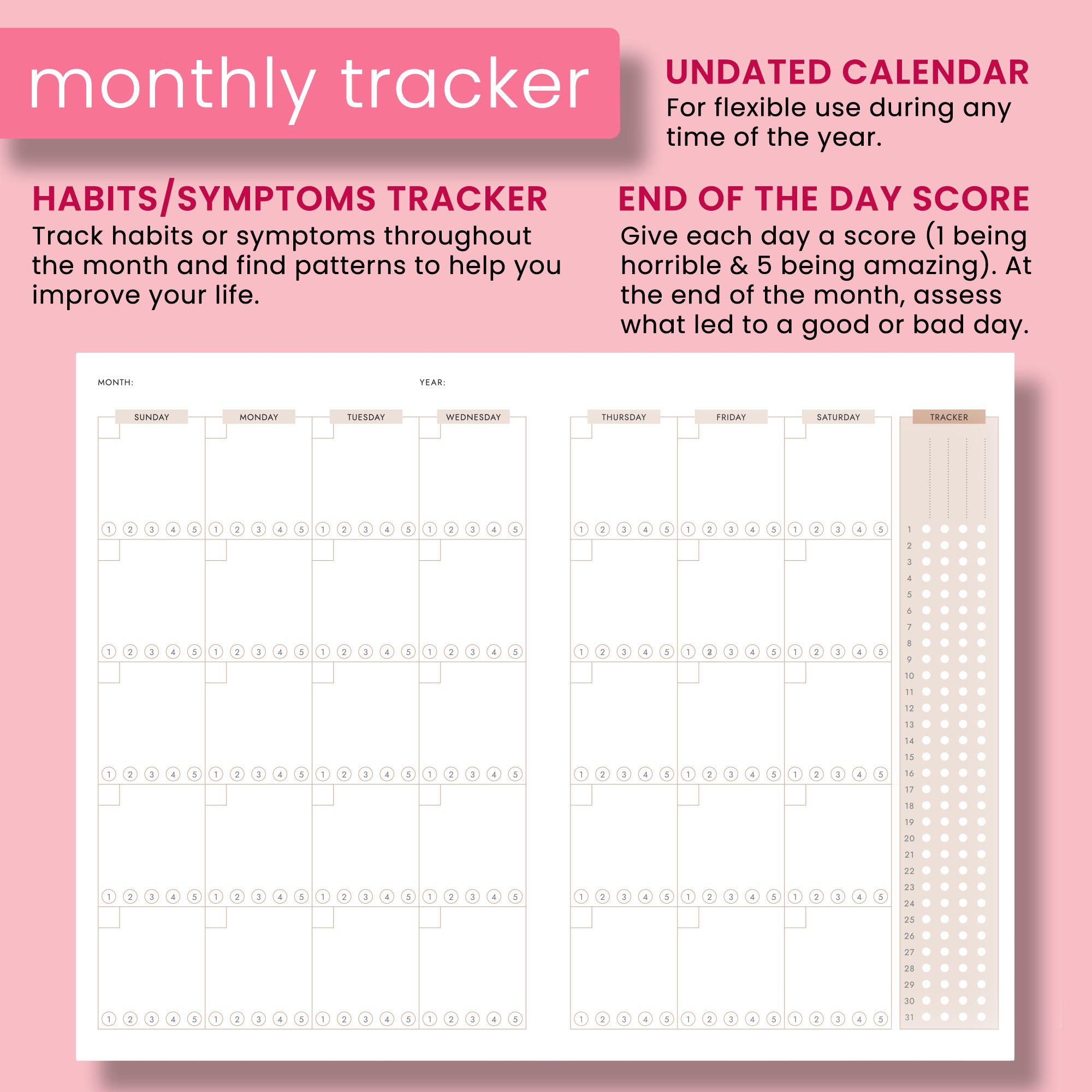 CanPlan Mental Health Planner - Self Care Gift for Women, Mental Health Journal, Book, Anxiety, Depression, ADHD Planner and Tracker, Self Love Self Care Journal, Wellness Planner, Pink