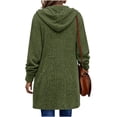 thumbnail image 6 of Hurxie Women's Zip Up Hoodies Oversized Fleece Long Tunic Sweatshirts Casual Long Sleeve Fall Hoodie Jacket Coat Army Green,M, 6 of 6