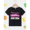 thumbnail image 2 of BACK OFF J'ai un Papa Fou... T-shirt à Manches Courtes Col Rond Imprimé Chandail Polyvalent pour Filles Été Extérieur, 2 of 7