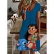 thumbnail image 3 of Nuevos vestidos cortos sexis de verano para fiesta para mujer, vestido con cuello en V y estampado de Lilo y Stitch de Disney, vestido hasta la rodilla de manga corta para tallas XS-5XL, 3 of 5