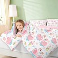 thumbnail image 5 of Erosebridal Swan Full Size Bedding Sets for Girls, Pink Tulips Full Size Bed in a Bag, Pink Reversible 7 Pieces, 5 of 6