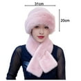 thumbnail image 4 of Women's Winter Hat and Scarf Set 2-Piece, Plush Fleece Lined Thickened Windproof Thermal Retention Neck Wrap, Soft Fuzzy Dome Fisherman Beanie for Cold Weather Protection and Outdoor Activities, 4 of 5