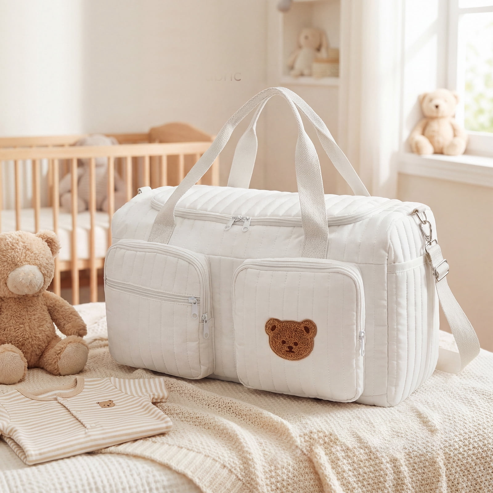 Hospital Maternity Bag Large Capacity Duffel Tote Diaper Tote Bags with Shoulder Strap and Multiple Pockets Multipurpose for Travel Labor Delivery