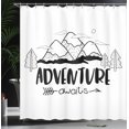 thumbnail image 3 of Ambesonne Saying Shower Curtain, Mountain Adventure Lettering, 69"Wx70"L, Charcoal Grey White, 3 of 4