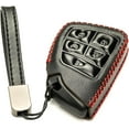 thumbnail image 2 of Vitodeco Genuine Leather Smart Key Fob Case Compatible with GMC Canyon, Sierra, Yukon, Acadia, Terrain (2021 - 2026 Models) - 5 Buttons, Black/Red, 2 of 5