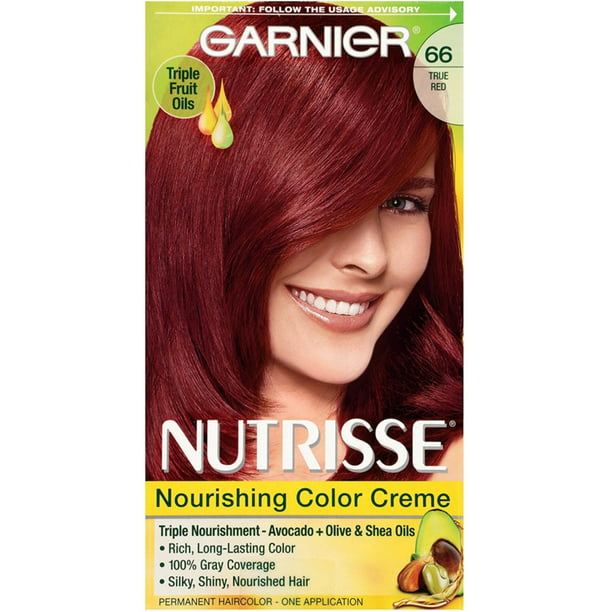 Garnier Nutrisse Nourishing Color Creme with Avocado, True Red, 1 ct, 3  Pack 