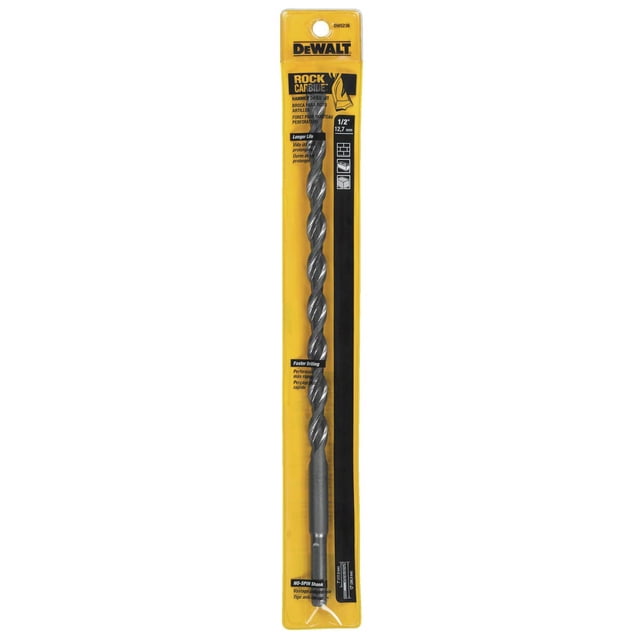 Broca percutora DEWALT DW5236, punta de carburo, diseño de 4 ranuras