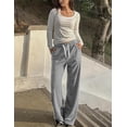 thumbnail image 2 of Womens Sweatpants High Waisted Wide Leg Sweat Pants Baggy Cargo Joggers Athletic Casual Drawstring Workout Pants with Pockets, 2 of 6