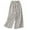 Beige, variant on Plus Size Cotton Linen Long Pants for Women Loose Fit Summer Striped Vintage Trousers Wide Leg Flowy Cropped Pants