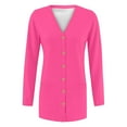 thumbnail image 6 of VISALY Long Cardigans Button Down Cardigans 2025 Fall Fashion Cardigan Soft Knit Cardigan for Women Long Sleeve Open Front Coat with Pockets Thin Cardigans Lightweight Trendy Sweaters Hot Pink 3Xl, 6 of 6