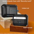 thumbnail image 7 of Airpods Pro Case Cover for Men Lock with Cleaner kit,Military Armor Series Full-Body AirPod Pro Case with Keychain Cool Air Pod Pro Shockproof Protective Case for AirPods Pro 2019,Black, 7 of 7