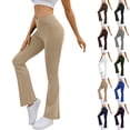 thumbnail image 6 of Women's High Waisted Bootcut Leggings Stretchy Yoga Workout Flare Pants, 6 of 6