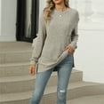 thumbnail image 5 of Texiao Cozy Sweaters for Women,Women's 2025 Loose Crew Neck Long Sleeve Basic Knit Pullover, 5 of 9