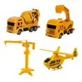 thumbnail image 4 of Kids Construction Playset 13 PCS – Tower Crane Dump Truck Helicopter Gas Station Road Signs Engineering Toy Set for Boys Girls Age 3+ Birthday Gift, 4 of 8
