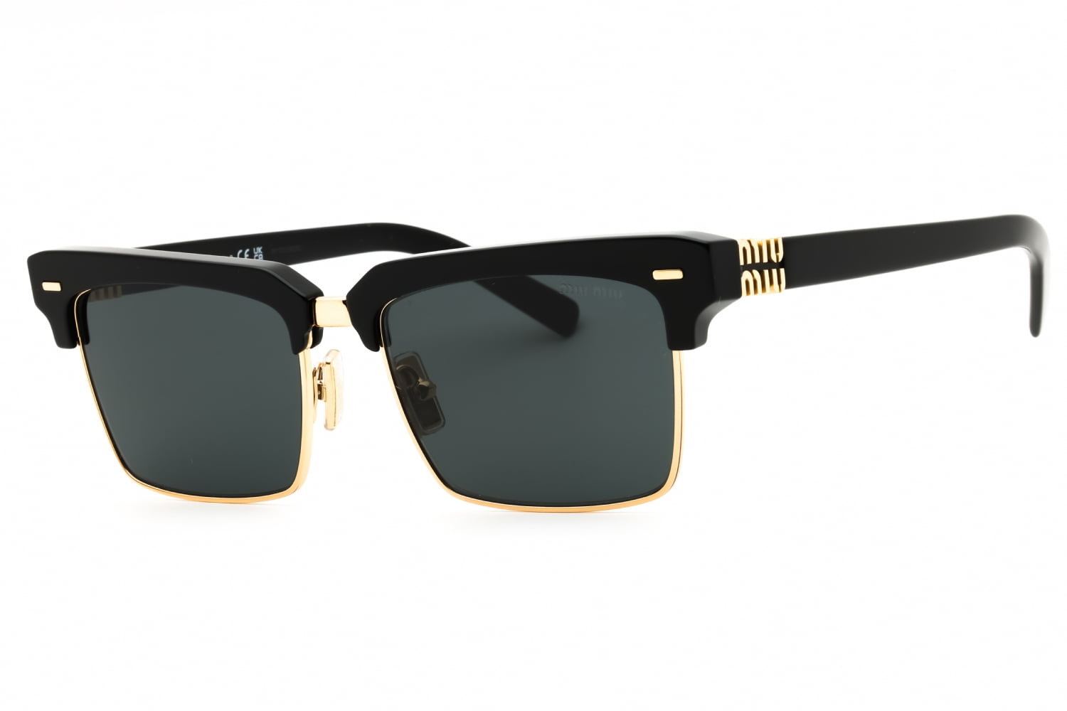 Sunglasses Miu MU 10 ZS 1AB5S0 Black Dark Grey - Walmart.com