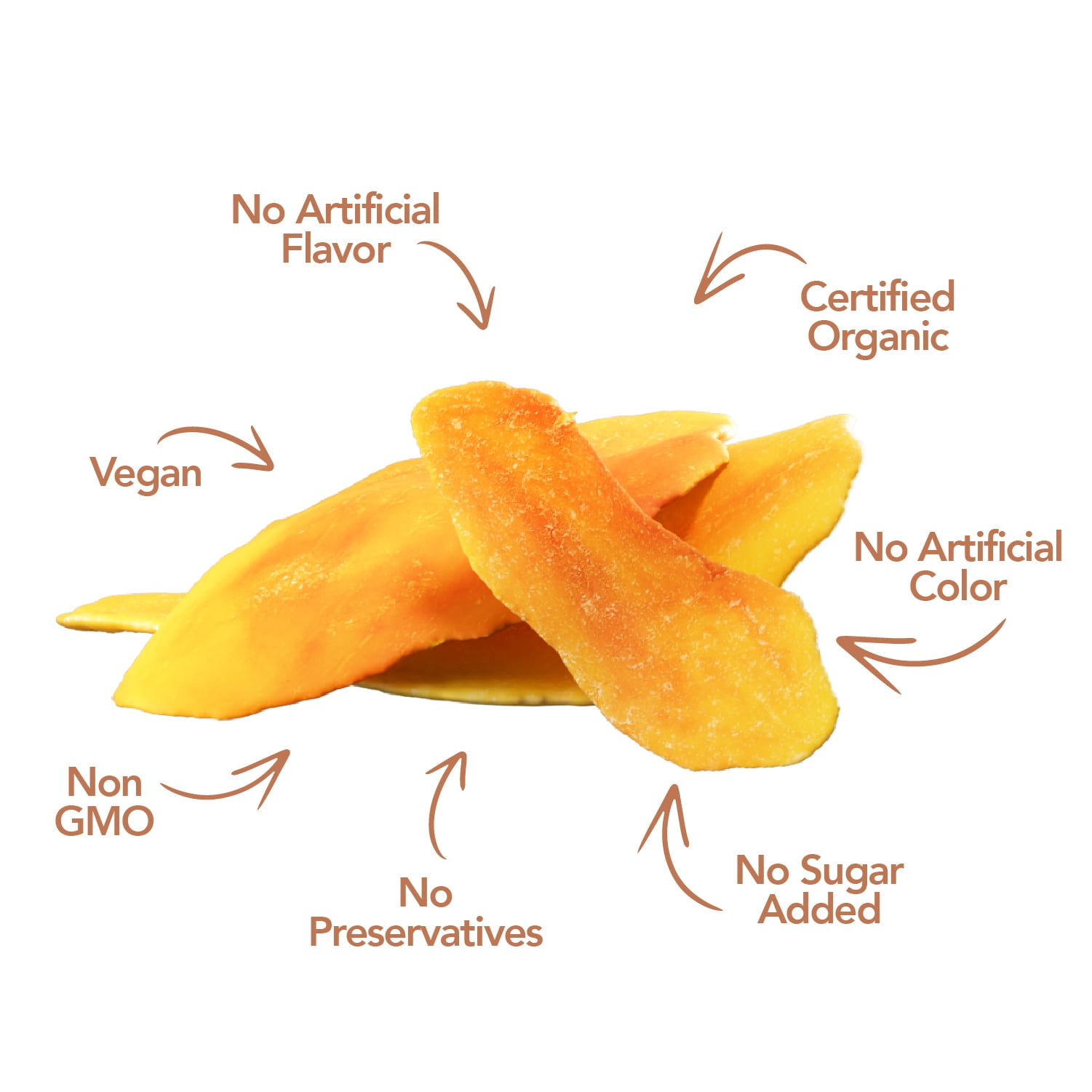Earthside Farms Peach Paradise Dried Organic Mangoes, Dried Fruit 2.8 oz, 6 Pack