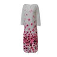 thumbnail image 4 of Robes d'Été Robe Longue Aguichant Imprimée Numérique pour Femmes Col en V avec Poches Robe à Manches Longues Robes d'Été en Liquidation, 4 of 5