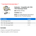 thumbnail image 2 of Carburetor - 6V Choke Element - Round Bowl - Single Arm for Throttle Positioner - Compatible with 1950 - 1966 Volkswagen Beetle 1951 1952 1953 1954 1955 1956 1957 1958 1959 1960 1961 1962 1963, 2 of 2