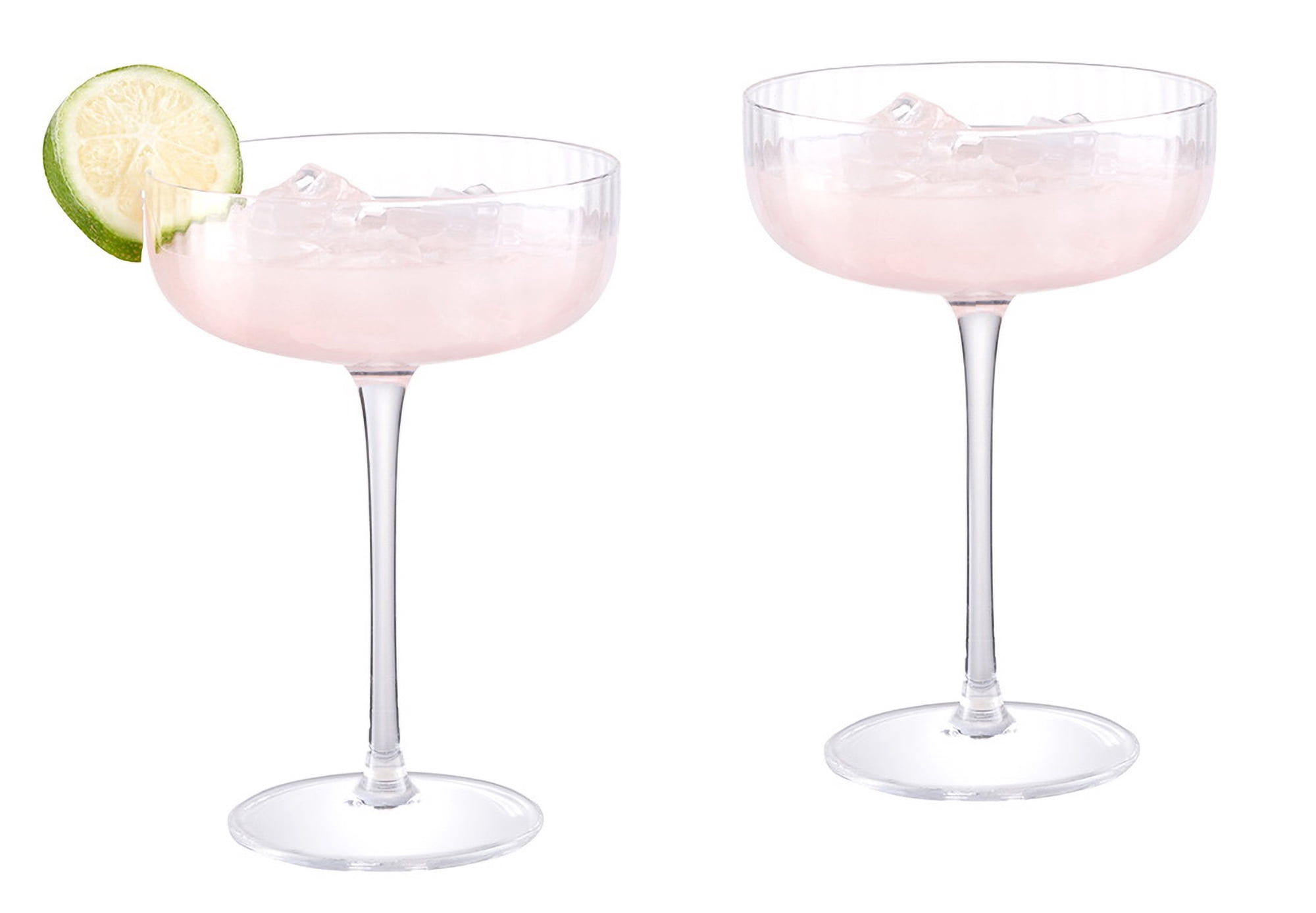 Better Homes and Gardens Ribbed Coupe Glass 2pk Clear