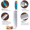 thumbnail image 4 of Cuchillos Para Chef,Cuchillo Chef Acero Damasco,Profesional Afilado Con Alto Contenido Cuchillo De Cocina,Mango ErgonóMico, Cuchillo De Cocina Multiusos Superior Para El Hogar Y El Restaurante, 4 of 8