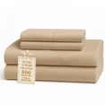 thumbnail image 1 of Casa Platino Juego de Sábanas Dobles de 600 Hilos: Suave 100% Algodón, Bolsillo Profundo, Tejido de Satén, Refrescante y Transpirable, 2 Fundas de Almohada – Color Topo, 1 of 4