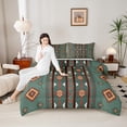 thumbnail image 4 of Manfei Red Tribal Geometric Bedding Twin Comforter Set,Rustic Boho Aztec Down Comforter,Country Cabin Lodge Bedding Sets Twin with Comforter,Microfiber Bedroom Decor Reversible,2 Pieces, 4 of 8