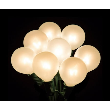 20 Clear G40 Globe Outdoor Patio Lights 19 Ft Green Wire
