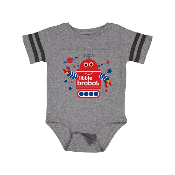 Inktastic Robot Little Brother Boys Baby Bodysuit