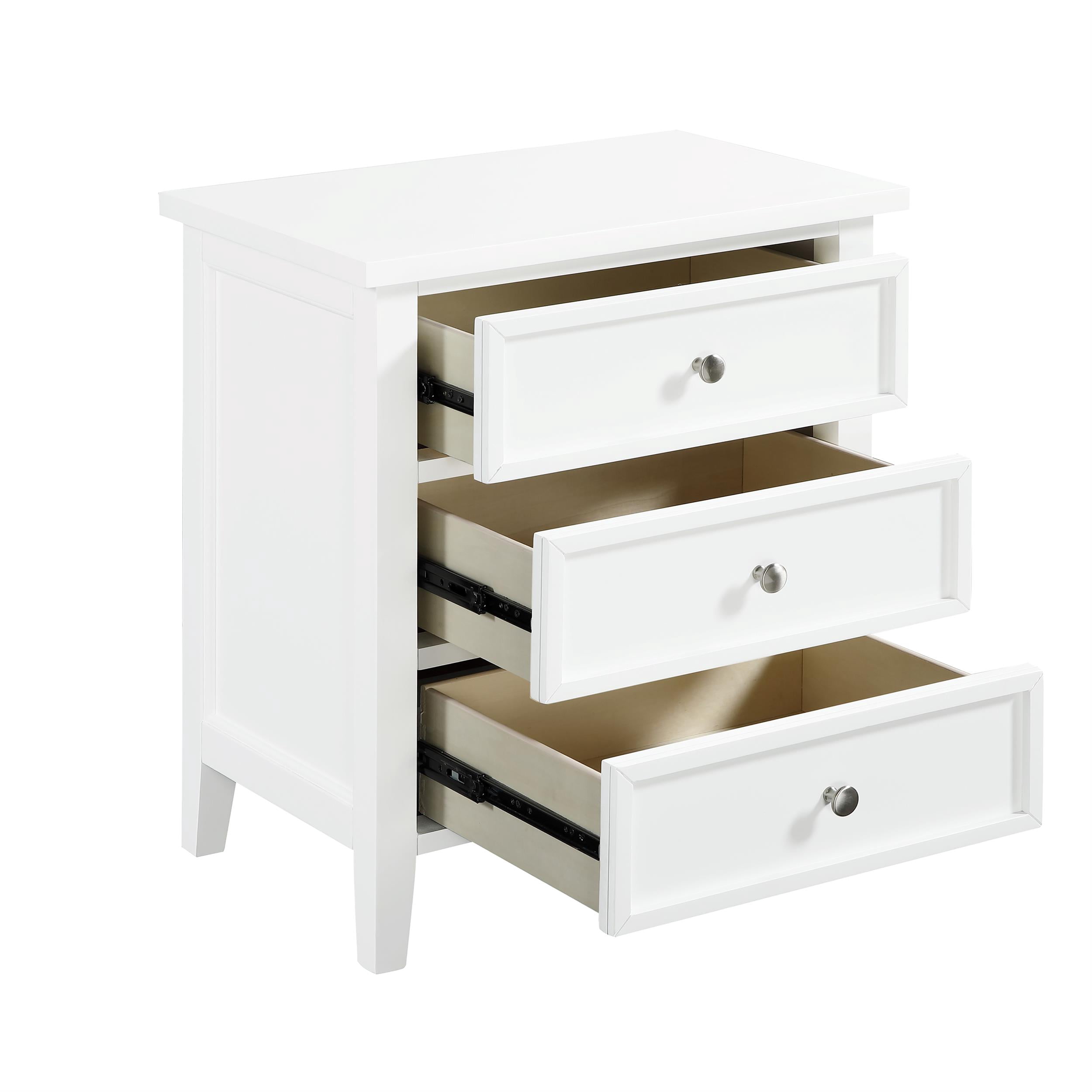 Comfort Pointe Lennon 3-drawer White Wood Storage Nightstand
