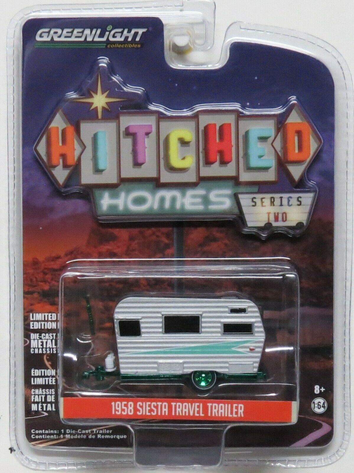 GREENLIGHT HITCHED HOMES SERIES 2 SET OF 6 TRAILERS 1/64 DIECAST MODELS 34020 