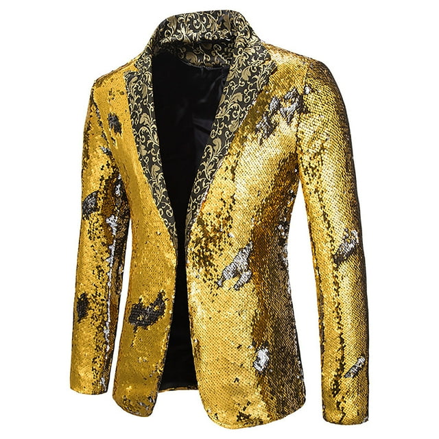 DPTALR Veste de Costume Décontractée à Sequins pour Hommes et Hiver