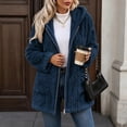 thumbnail image 5 of Enjoytime Fleece Jacket Women Long Sleeve Textured Zip Up Hooded Coat Fall Winter Warm Soft Comfy Casual Mid Length Outerwear, 5 of 7