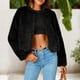 thumbnail image 4 of Chaqueta recortada para mujer Color sólido Estilo casual Traje de vacaciones de gran tamaño en forma de H, 4 of 8