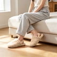 thumbnail image 4 of ZVNAΖH Women's Quilted Plush Closed Toe Slippers Winter Warm Fuzzy House Shoes with Slingback Strap Indoor Bedroom Slides, 4 of 9