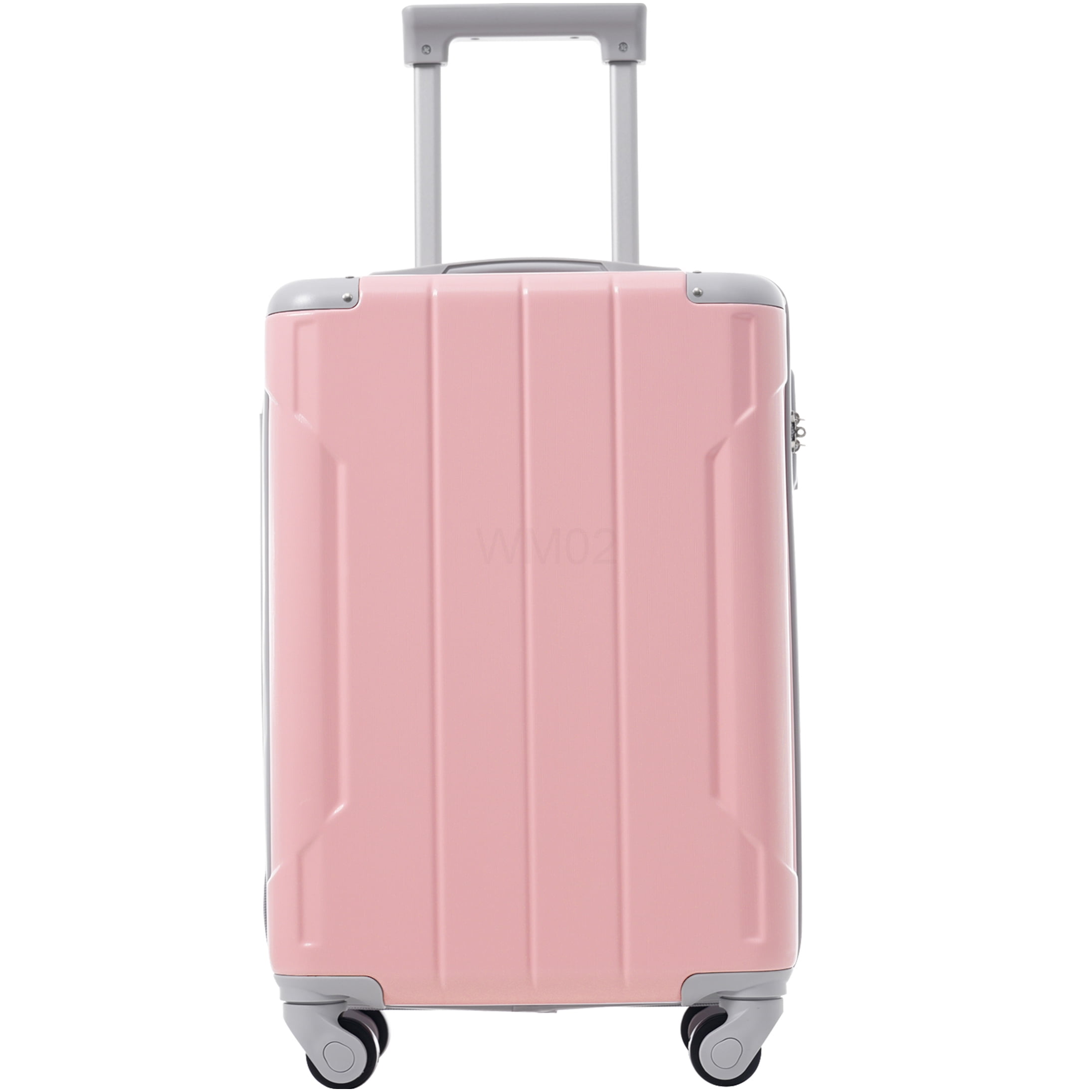 Pink ABS 3-Piece Carry On Luggage Set with Spinner Wheels, TSA Lock for Air Travel