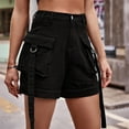 thumbnail image 5 of Cargo Shorts for Women High Waist Faux Jean Shorts Summer Casual Elastic High Waist Shorts with Multi Pocket, 5 of 5