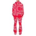 thumbnail image 3 of VICTORIOUS Men's Bandana Pullover Cargo Flared Fleece Set ST890 Red 2X-Large, 3 of 3