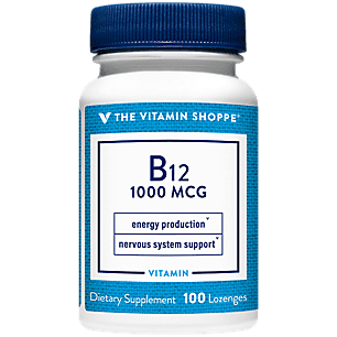 Vitamin B12 1,000mcg  Supports Energy Production, Once Daily Dietary Supplement  Vitamin B12 (As Cyanocobalamin), Gluten  Dairy Free (100 Lozenges) by The Vitamin Shoppe