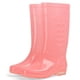 thumbnail image 1 of Botas de lluvia altas, antideslizantes, impermeables, de PVC, transparentes, con funda de algodón de felpa, para mujer adulta, color rosa 35, 1 of 5