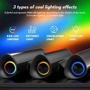 Kivdit Sound Bar for TV,50W Bluetooth 5.3 Soundbar with Built-in Subwoofer,2.0ch Home Theater Speakers with LED Lights,3D Surround Sound System TV Speakers,HDMI-ARC/Optical/AUX/USB Connect