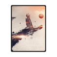 thumbnail image 1 of RYLABLUE Red Sun Eagle Fleece Blanket Throws 58x80 inches, 1 of 3