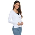 thumbnail image 3 of Purcoar Women's Sweater Button Down V-Neck Knit Long Sleeve Cardigans for Women, 3 of 8