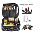 thumbnail image 2 of FORMRS Travel Makeup Bag Large Capacity Train Case Cosmetic Organizer with Adjustable Dividers, Rainbow Space Cat, 2 of 8