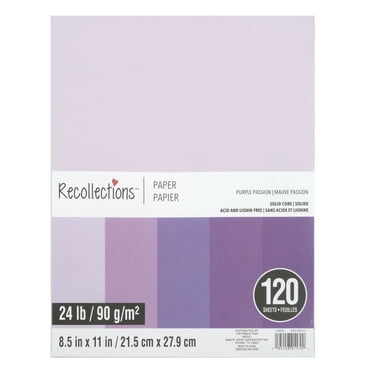 8.5" x 11" Purple Passion Solid Core Paper Pack by Recollections - Premium Scrapbook & Crafting Paper for DIY Projects - Card Making - & Decorative Arts - 120 Sheets
