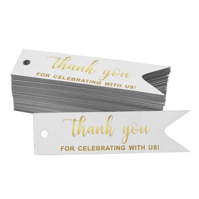 Inkdotpot Pack Of 100 Thank You For Celebrating With Us Bridal Shower Favor Paper Tags Craft Real Gold Foil Hang Tags