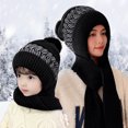 thumbnail image 4 of Scarf for Women Fashion Accessories Women Winter Slouchy Knit Warm Hats Wool Cap Scarf Integrated Pullover Cap Cute Parent Child Knitted Hat, 4 of 6