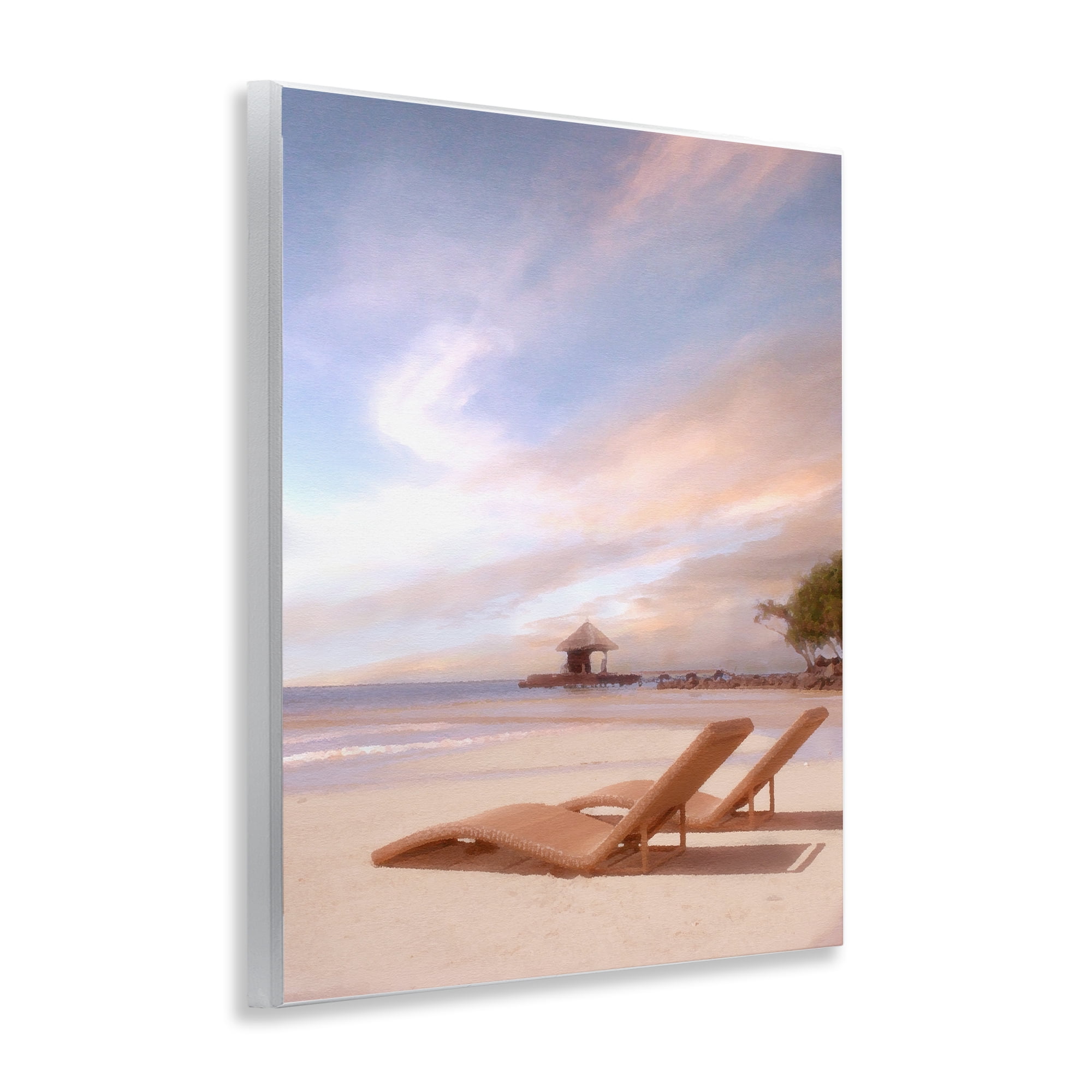 Stupell Industries Lounging Beside Sea Landscape Painting Unframed Art Print Wall Art, 11 x 14