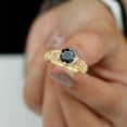 thumbnail image 3 of 1.25 CT Black Onyx and Diamond Milgrain Engagement Ring, 14K Yellow Gold, US 3.50, 3 of 8