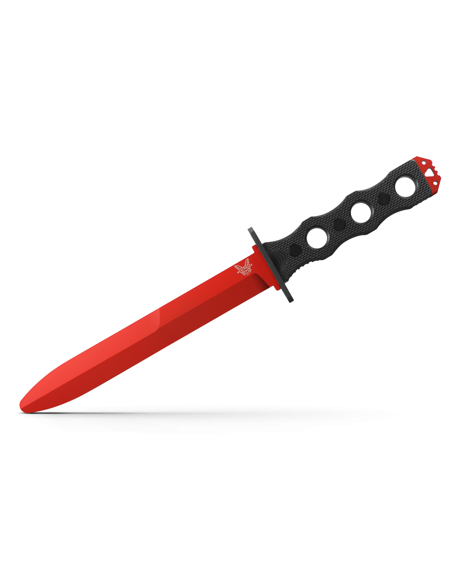 Benchmade 185T Fixed Blade 6.85" Trainer Black G10 Red Stainless Knife