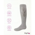thumbnail image 6 of MeMoi Foil and Foliage Cotton Blend Knee Socks - Girls - Female, 12, Light Gray, 6 of 7